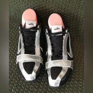 Nike Bowerman Men's Track & Field Shoes Black/Silver, Adjustable Velcro; Size 10